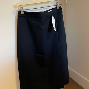 MANGO Navy Blue Wrap Pencil Skirt